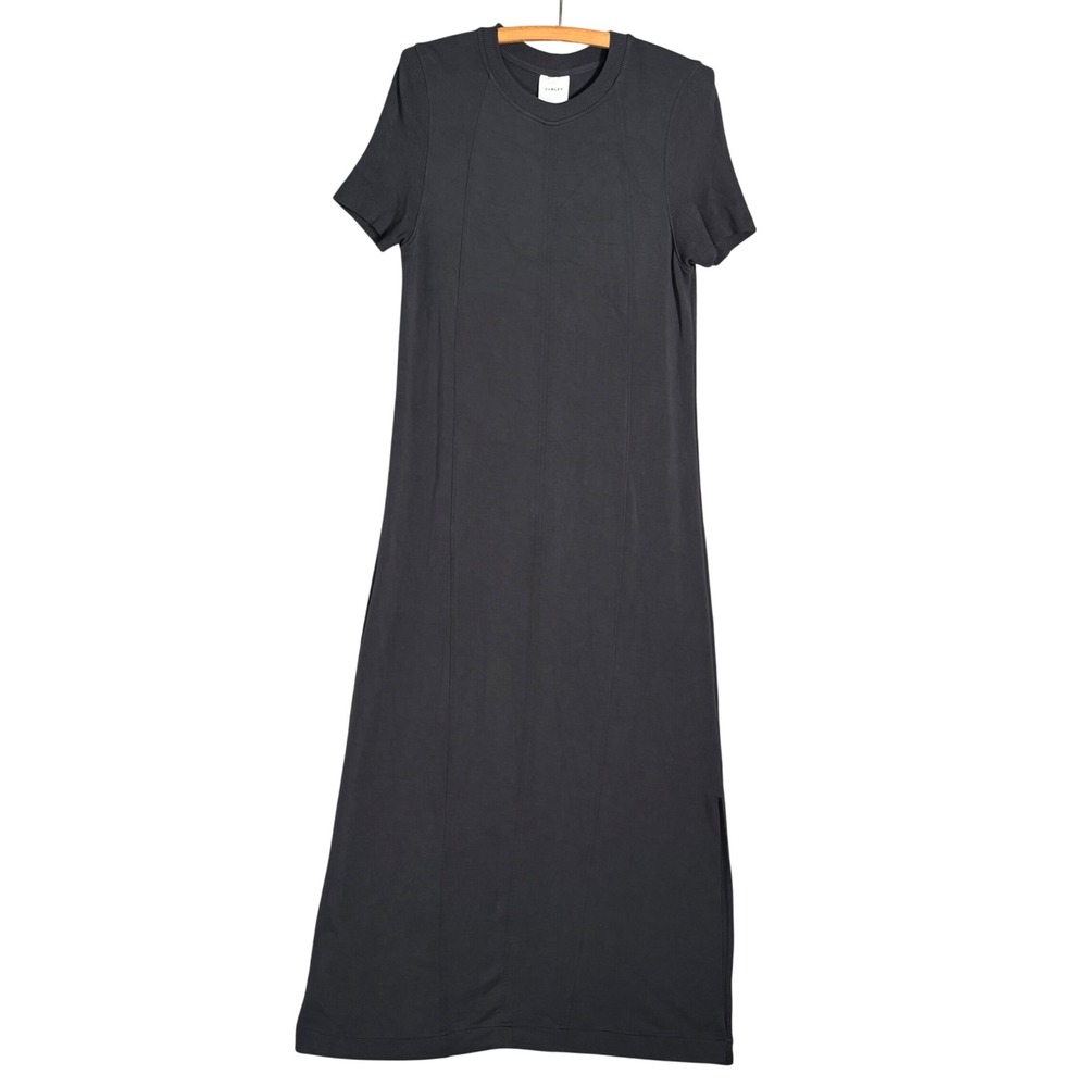 Varley Black Short-Sleeve Maxi T-Shirt Dress